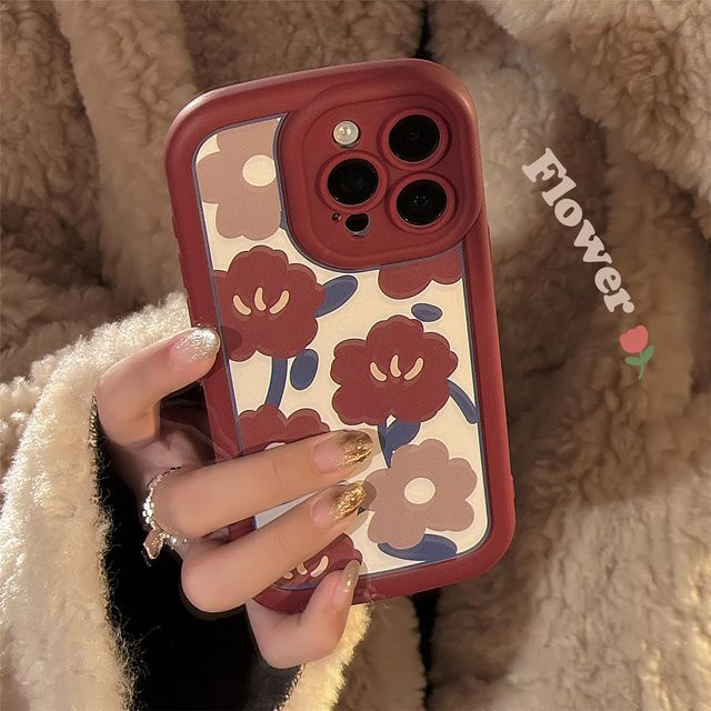 MUQGEW Handyhülle mit Blumen-Malerei für iPhone 15 14 13 12 11 Pro Max XS XR X 7 8 Plus, weiche Silikon Schutzhülle, Multicolor - Bild 1