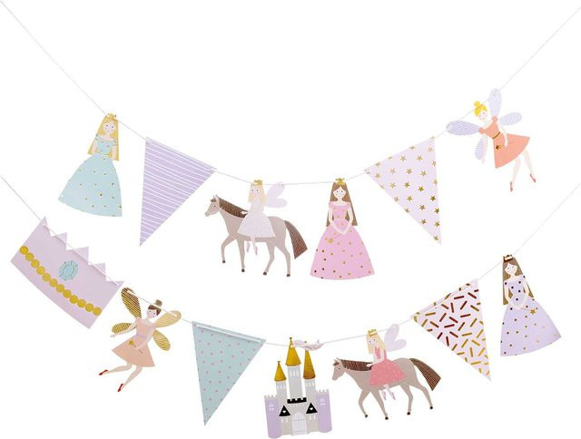 Rico Design Paper Poetry Girlande Prinzessin in Bunt, 3m Länge - Bild 1