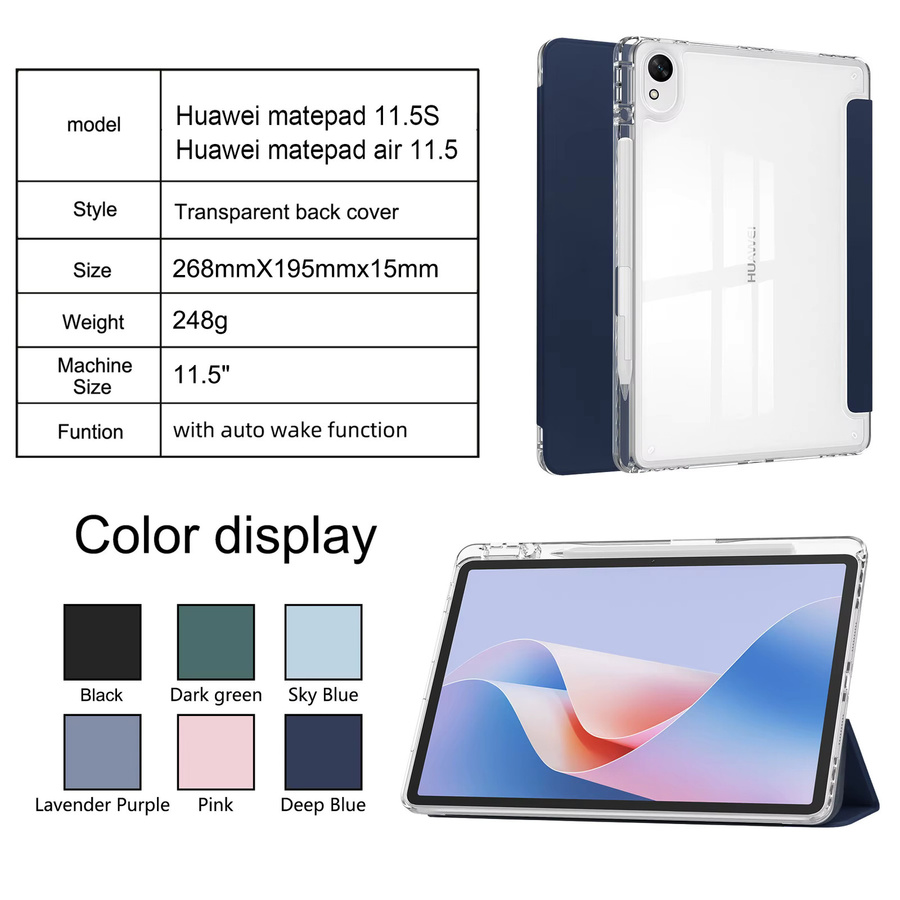 Magnetische Smart Case Schutzhülle für Huawei MatePad 11.5 2023/2024/2025/2026 und MatePad 11.5S mit Stifthalter in Purple - Bild 7