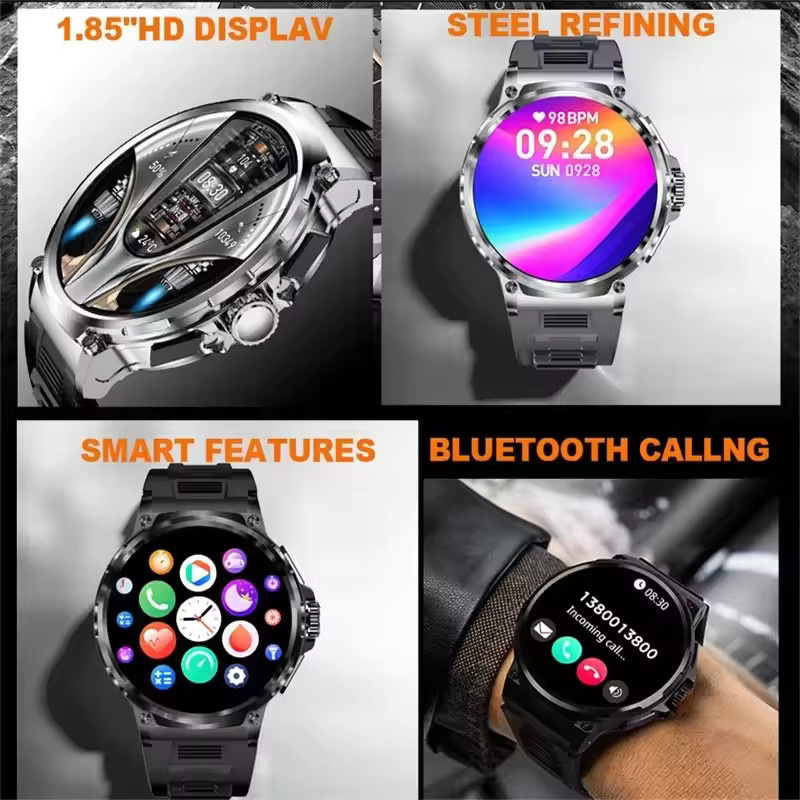 LIGE Smartwatch, GPS, Edelstahl, Schwarz, Herren - Bild 4