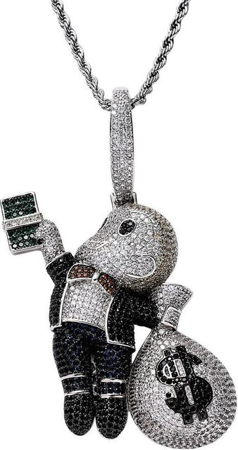 Halskette Edelstahl, Zirkonia, gray, Unisex - Bild 1