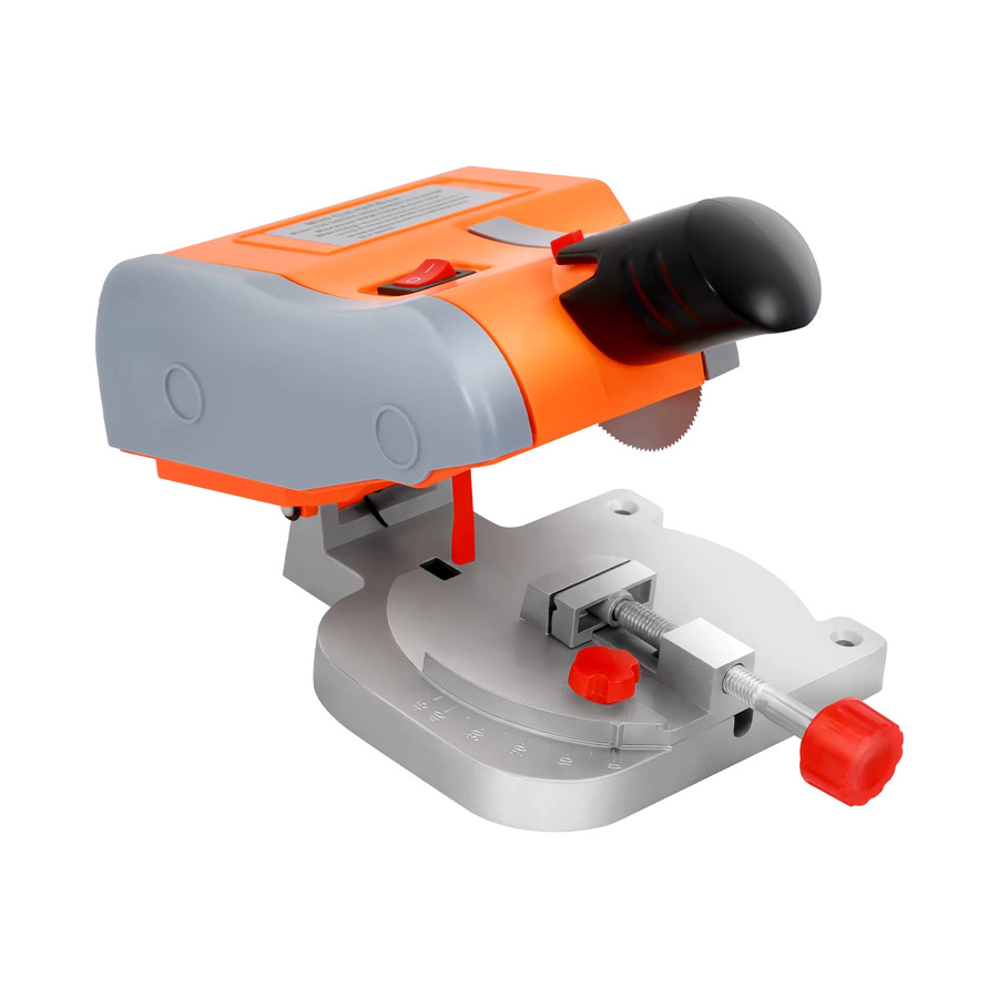 Elektrische Mini-Trennsäge 90W mit 7800 U/min, verstellbarer Schnittwinkel 0-45 Grad für Holz, Kunststoff, Stein und Metall, Gelb-Orange - Bild 4