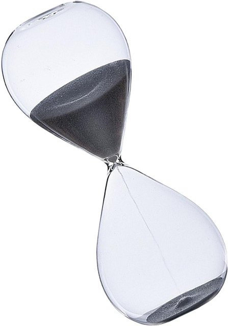 Sanduhr aus Glas mit 60 Minuten Laufzeit in Schwarz und Transparent - Bild 1