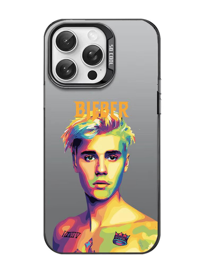 Justin Bieber Designer Handyhülle für iPhone 17 16 15 14 13 12 11 Pro Max Matt Laser Aurora Design - Bild 4