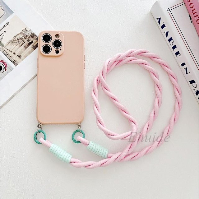 Stoßfeste Silikonhülle mit Crossbody-Lanyard für Samsung Galaxy S26 S25 S24 S23 S22 S21 FE A56 A55 A16 in Schwarz, Braun, Grün oder Pink - Bild 1
