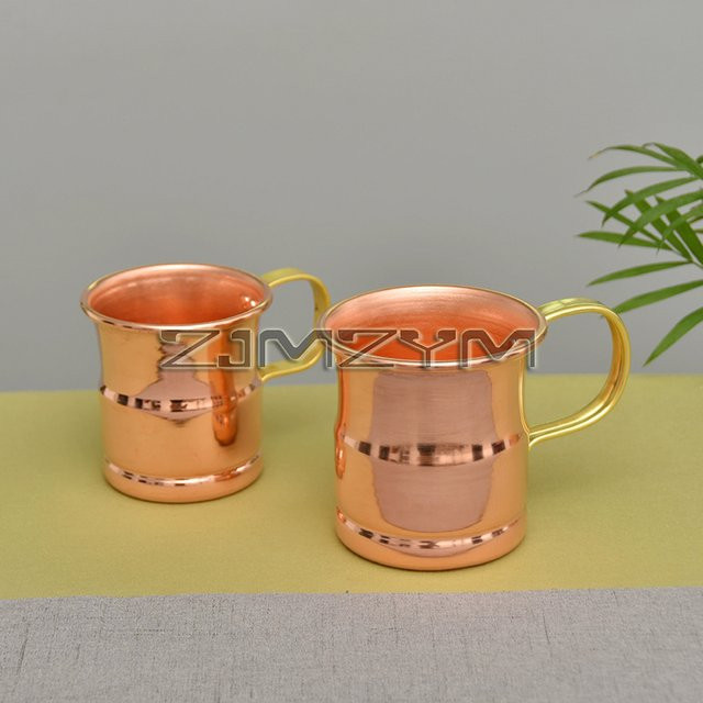 Handgefertigter Kupferbecher von ZJMZYM in Gold, ideal als Trinkgeschirr für Milch, Bier oder Kaffee - Bild 1