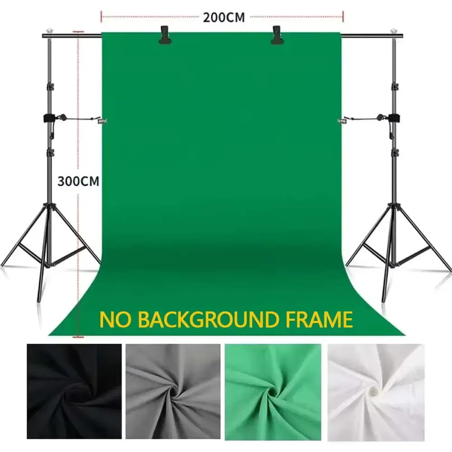 SH Fotostudio-Kit Fotohintergrund-Vorhang in Schwarz, Weiß, Grün oder Grau - Bild 2
