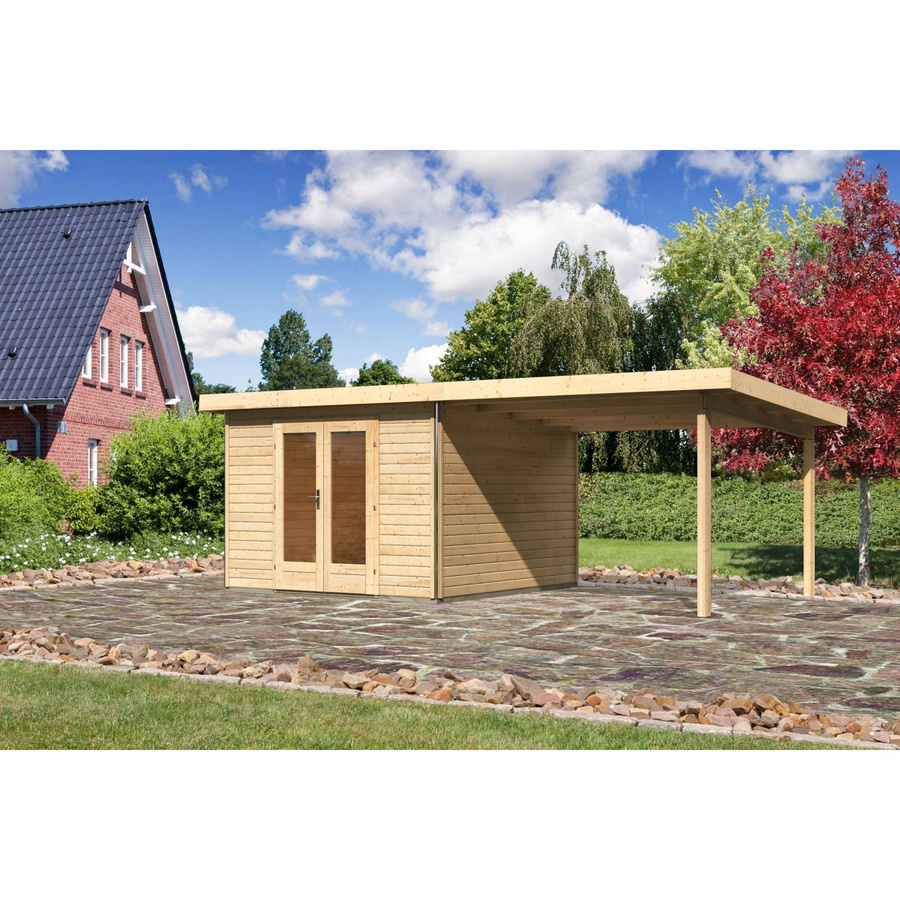 Karibu Holz-Gartenhaus Norrköping mit Pultdach in Braun, B/T: 305 x 305 cm - Bild 2