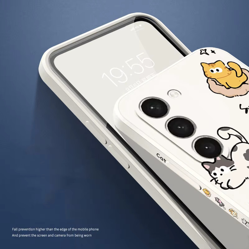 Samsung Handyhülle Katze String Ball Design in Weiß für Galaxy A16 5G A15 A35 A55 A14 A34 A54 A33 A53 A52 S25 Ultra S24 FE S23 Plus S22 S21 - Bild 3