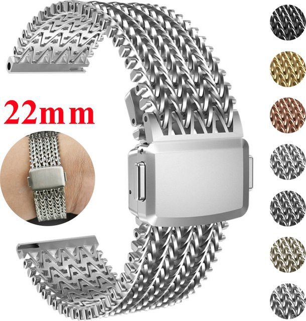 Jansin Uhrenarmband Edelstahl, 22 mm, Silber, Unisex - Bild 1