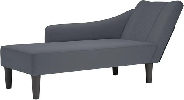 vidaXL Chaiselongue mit rechter Armlehne in Dunkelgrau, moderner Samtbezug, B/T/H: 140 x 56 x 66 cm - Bild 1