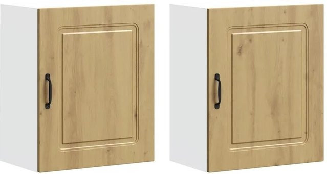 vidaXL Küchen-Hängeschränke Kalmar aus Holzwerkstoff in Artisan-Eiche, 2er-Set, Farbe Braun, B/T/H: 60 x 31 x 50 cm - Bild 1
