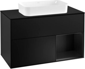 V&B Waschtischunterschrank Finion 100 Wandbeleuchtung in Blau lackiert - Bild 1