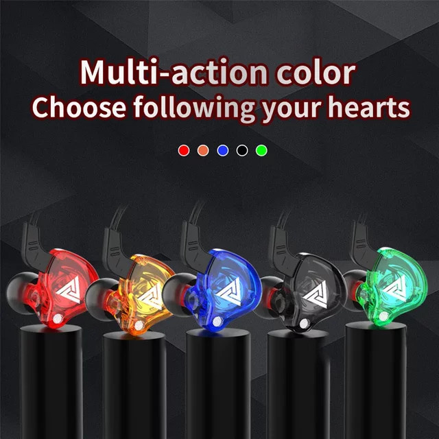 QKZ AK6 In-Ear Kopfhörer mit Kupfer-Treiber und Mikrofon, HiFi Stereo Bass Headset, Schwarz, 3,5 mm Klinke - Bild 1