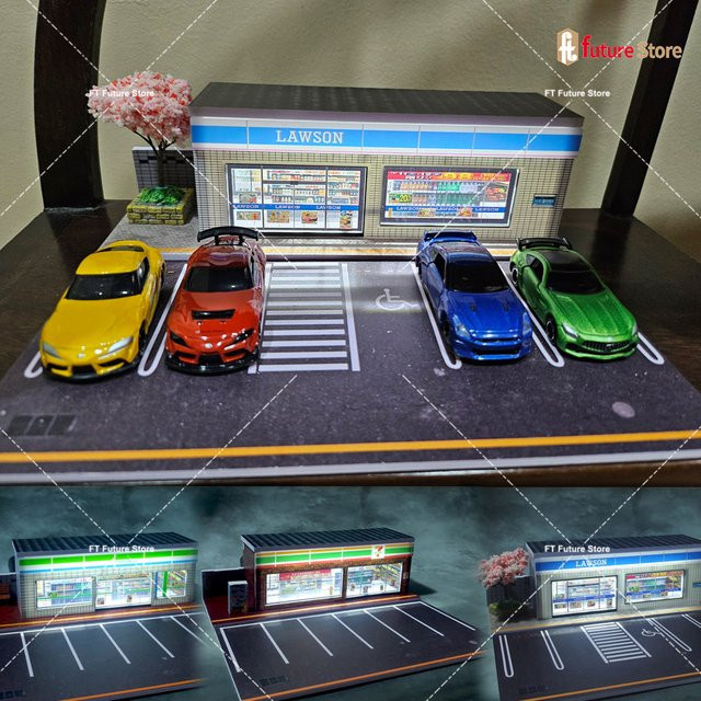 MAK Parkplatz Straßenszene, Miniatur-Parkplatz, mit LED-Licht, Modellbau - Bild 1