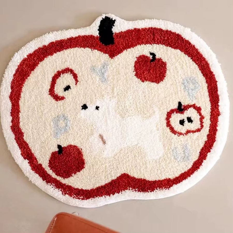VIKAMA Apfel-Filz-Teppich aus Nadelfilz für Wohnzimmer und Schlafzimmer - Bild 1