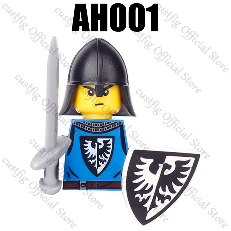 Mittelalterliche Ritterfiguren aus Bausteinen mit Waffe und Schild in Multicolour - Bild 2