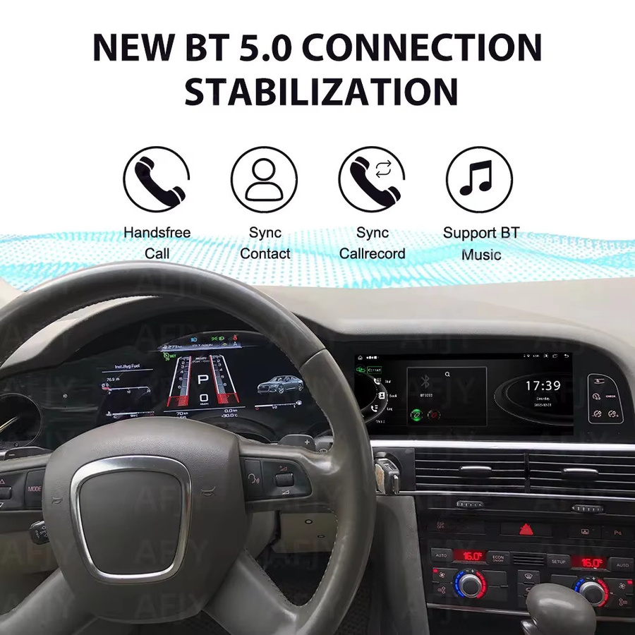 YANFU Digitales Instrumentenpanel für Audi A6 A6L C6 4F (2005-2012) mit Android Radio, GPS Navigation, Multimedia und drahtlosem CarPlay in Schwarz, 10,25 Zoll - Bild 4