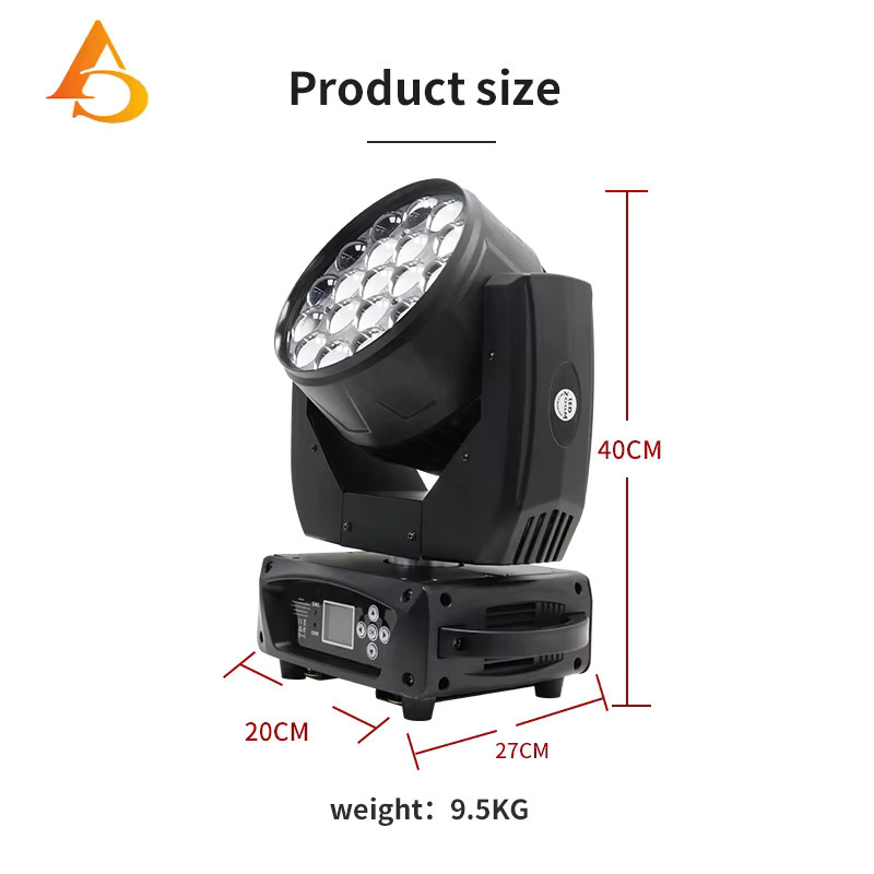LED DMX Moving Head Beam mit 19x15W RGBW Zoom und Flightcase in Schwarz - Bild 7