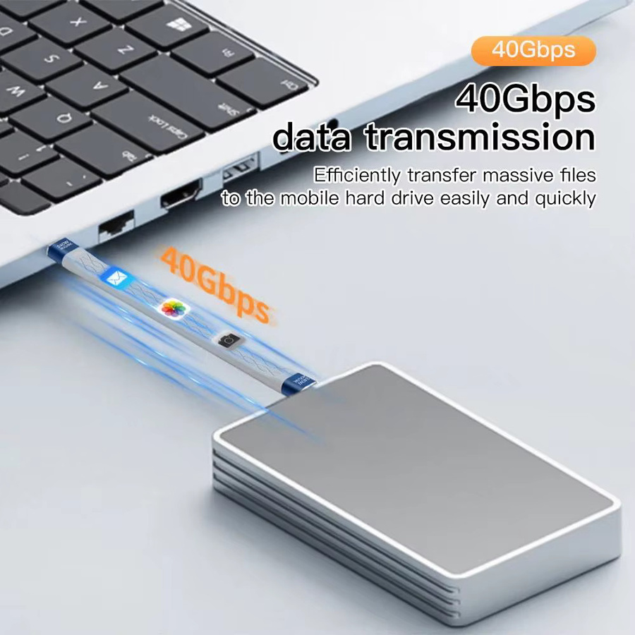 PD 240W 5A USB-C zu USB-C Schnellladekabel mit USB 4.0 Gen3 40Gbps und Thunderbolt 3 Unterstützung für 8K@60Hz FPC Datenkabel für Samsung und Xiaomi - Bild 3