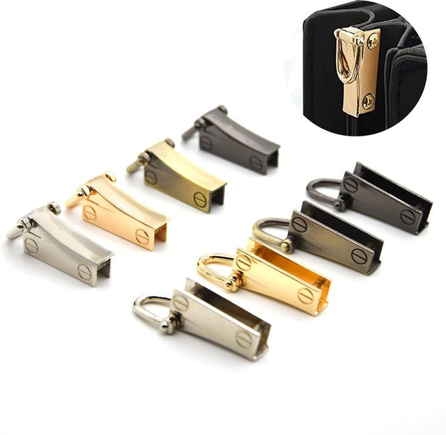 TELUNSI Metall-Seitenclip mit D-Ring aus Stahl in Gold, 1 Paar Taschenverbinder und Aufhängung für Taschen oder Geldbörsen - Bild 1