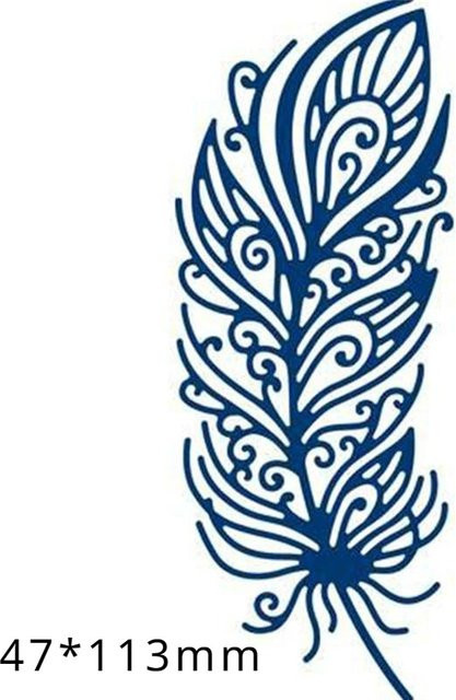 Metall Schneidwerkzeug für Scrapbooking und Bastelarbeiten mit Federstempel in Blau - Bild 1