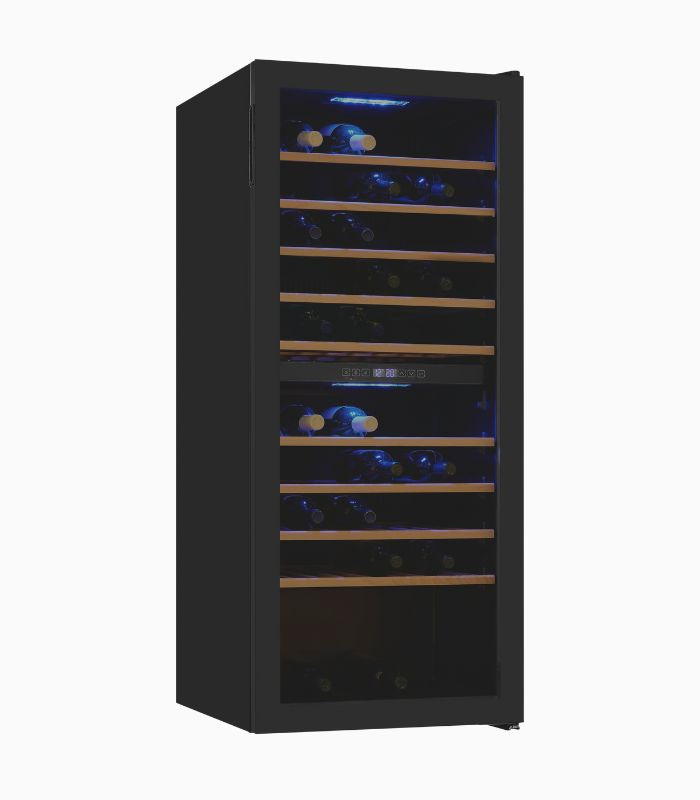 WS2-114-GTE-160G Zwei-Zonen-Glastürkühlschrank in Schwarz mit Dual Zone Cooling und LED-Innenbeleuchtung, B/T/H: 57,5 x 66,0 x 194,0 cm - Bild 2