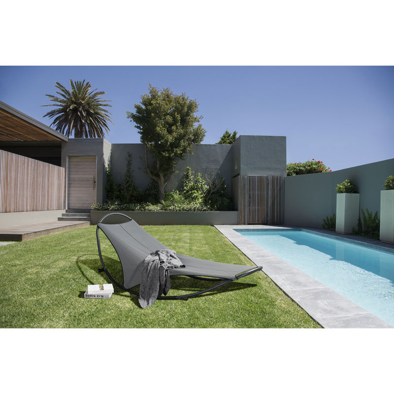 Leco Gartenschaukelliege Eni in Anthrazit mit Federrahmen und Kunststoff-Outdoor-Gewebe - Bild 4