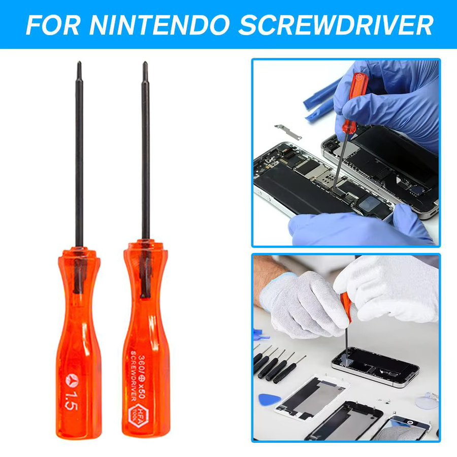 Nintendo Joycon Controller Reparaturwerkzeug Set für Switch und Oled in Orange mit Y-Tip und Tri-Wing Präzisions-Schraubendreher - Bild 2
