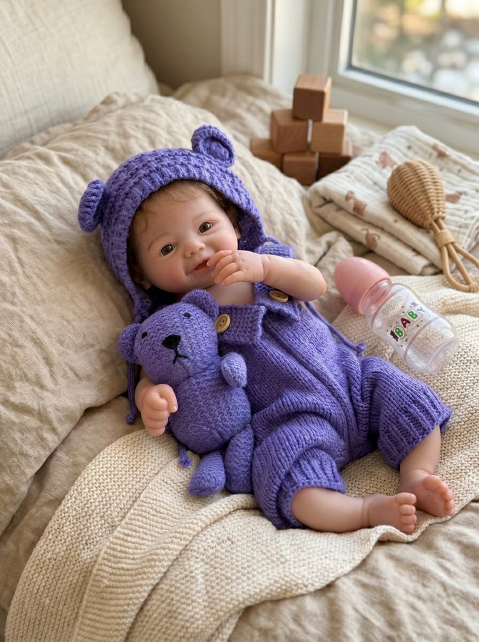Vivienne Reborn-Babypuppe, Silikon, mit offenem Mund, 17 Zoll - Bild 3