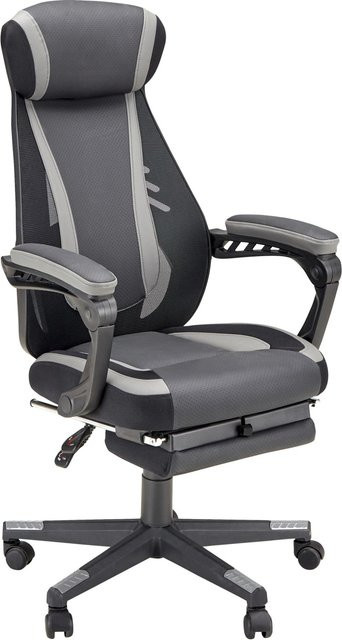 Mömax Chefsessel in Schwarz und Grau mit Kopfstütze und Fußring für dein Home-Office - Bild 1