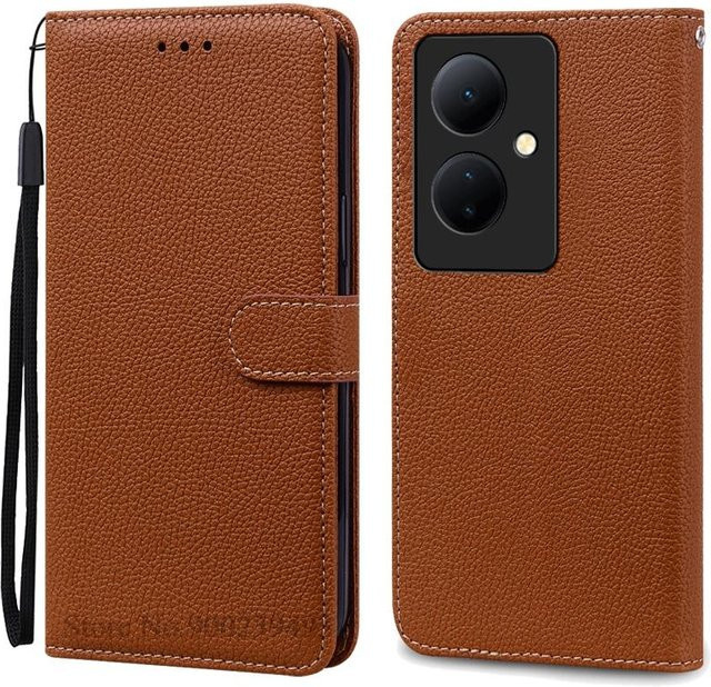 Lederhülle Brieftasche für Vivo V29 Lite 5G in Braun - Bild 1