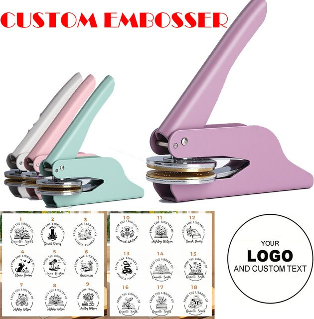 Personalisierter Embosser-Stempel mit individuellem Logo-Design für Hochzeitsdekorationen und Einladungen - Bild 1