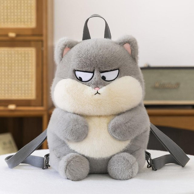 Binchi Fitness Katze Rucksack, Umhängetasche, grau - Bild 1