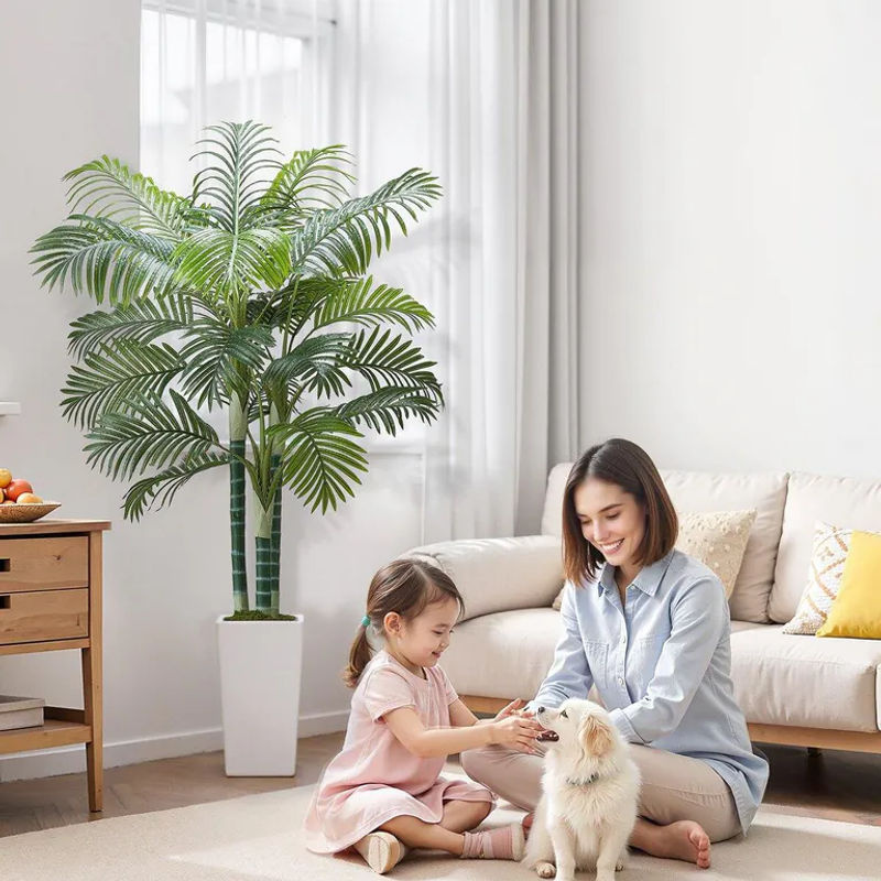 Künstliche Areca-Palme von Buying Solutions, MB in Grün mit weißem Übertopf, Höhe: 182,9 cm, Breite: 104 cm, Tiefe: 104 cm - Bild 5