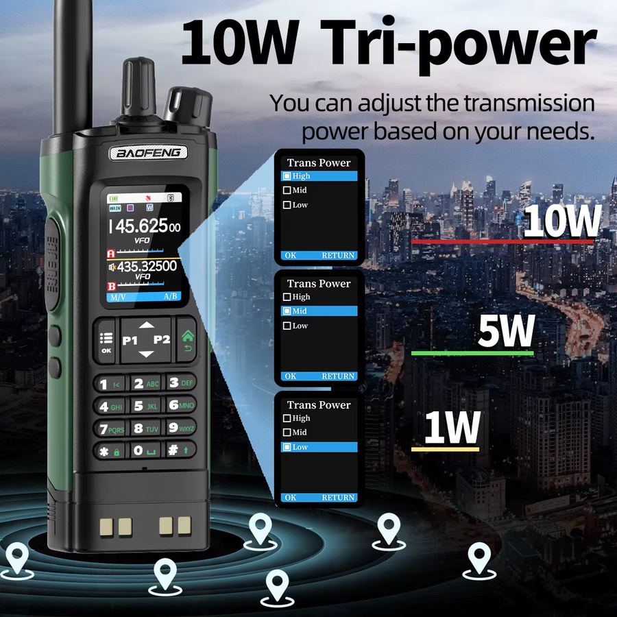 Baofeng UV-32 GPS Walkie Talkie in Schwarz mit Bluetooth und Funkfrequenz-Kopierfunktion für Langstrecken-Amateurfunk - Bild 5