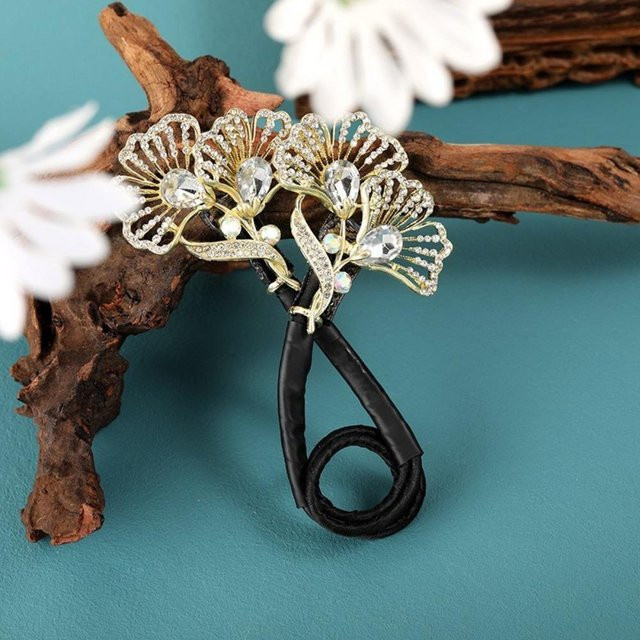 Haarspange mit Strass-Feder-Design, Dutt-Maker für Damen, lockiges Haar - Bild 1