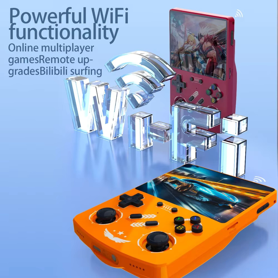 BOYHOM Retro Handheld-Videospielkonsole mit 4,2 Zoll IPS-Bildschirm und 4000mAh Akku in Orange - Bild 4