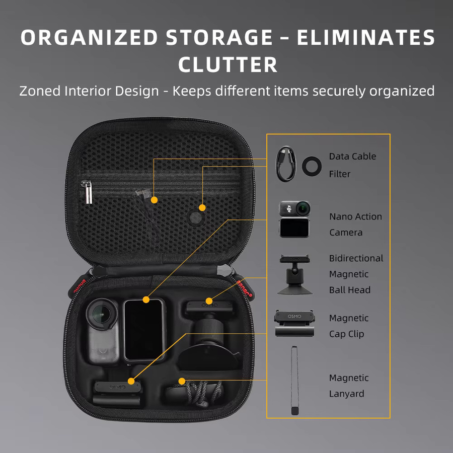 Flymile Tragetasche für DJI OSMO Nano Kamera Zubehör in Schwarz - Bild 2