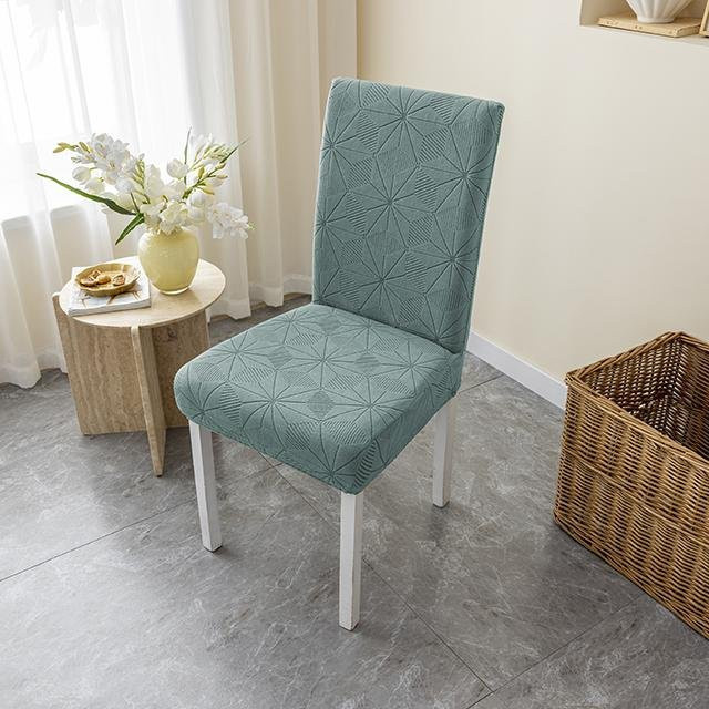 Jacquard Stuhlhussen von airldianer in einfarbigem Design aus Polyester und Elasthan für Esszimmerstühle - Bild 1