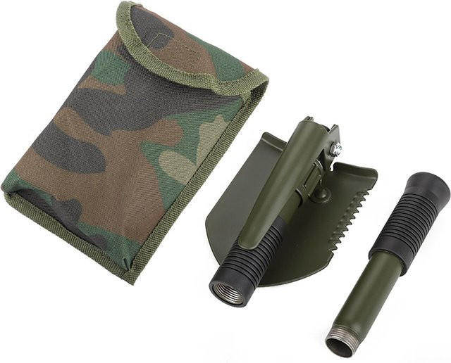Wosawe Multifunktions Militär Klappspaten für Outdoor Camping und Wandern in Armeegrün - Bild 1