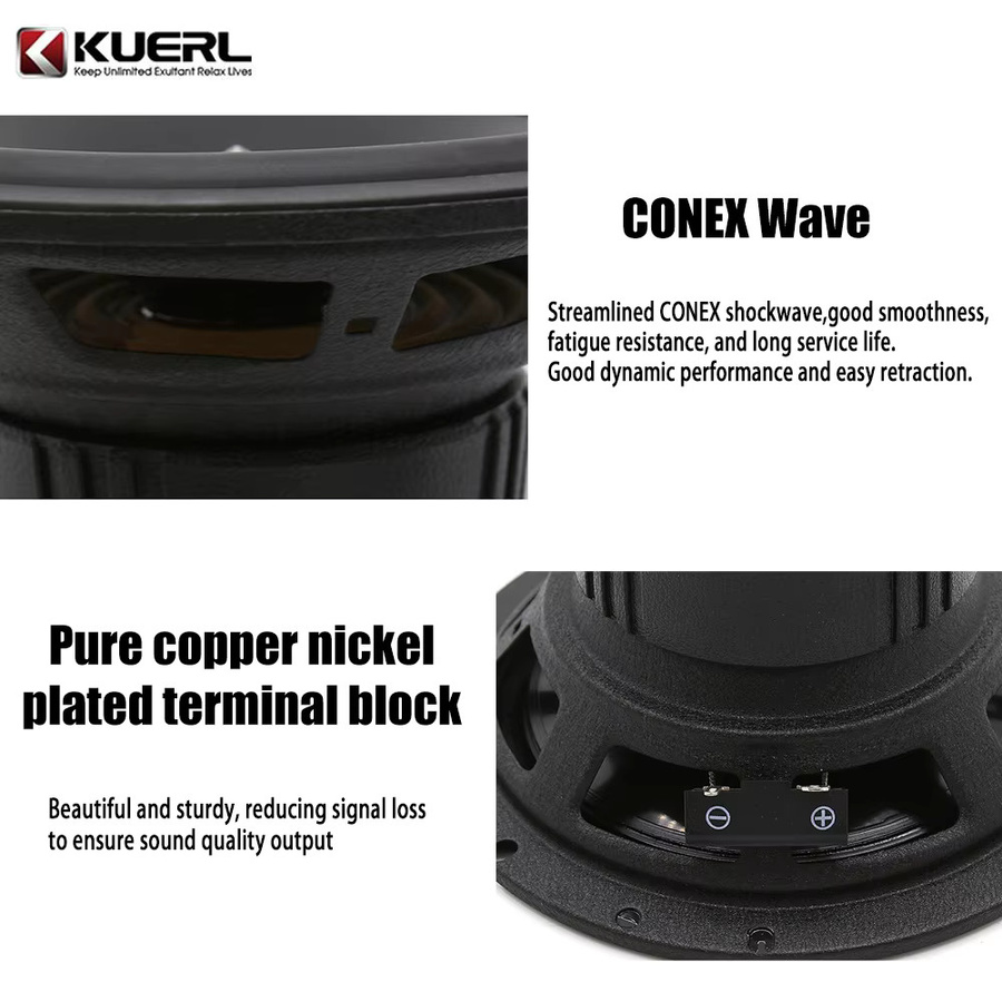6,5-Zoll 2-Wege Autolautsprecher-Set in Schwarz mit Subwoofer, Hochtönern und Mid-Bass für die Vordertür-Audio-Modifikation - Bild 4