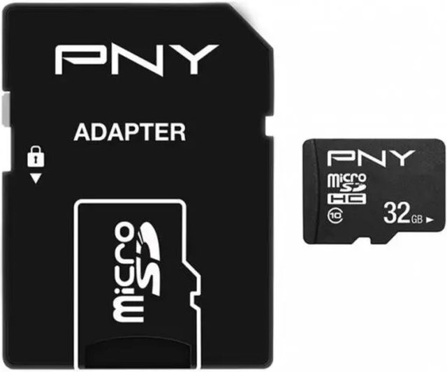 PNY Performance Plus microSDHC Speicherkarte, 32 GB, Klasse 10, Schwarz, mit Adapter P-SDU32G10PPL-GE - Bild 1