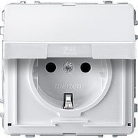 Merten Schuko-Steckdose Aquadesign Polarweiß mit Klappdeckel und IP44 Schutzart - Bild 1
