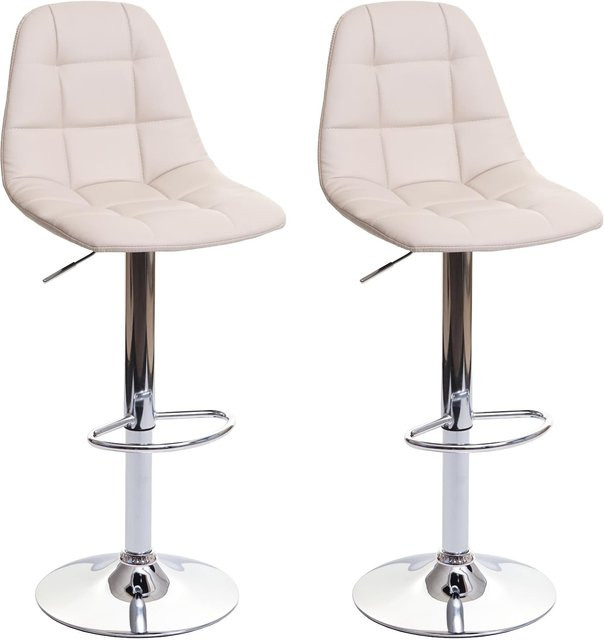 2er-Set MCW Barhocker A67 in Beige aus Kunstleder mit 360-Grad-Drehfunktion - Bild 1