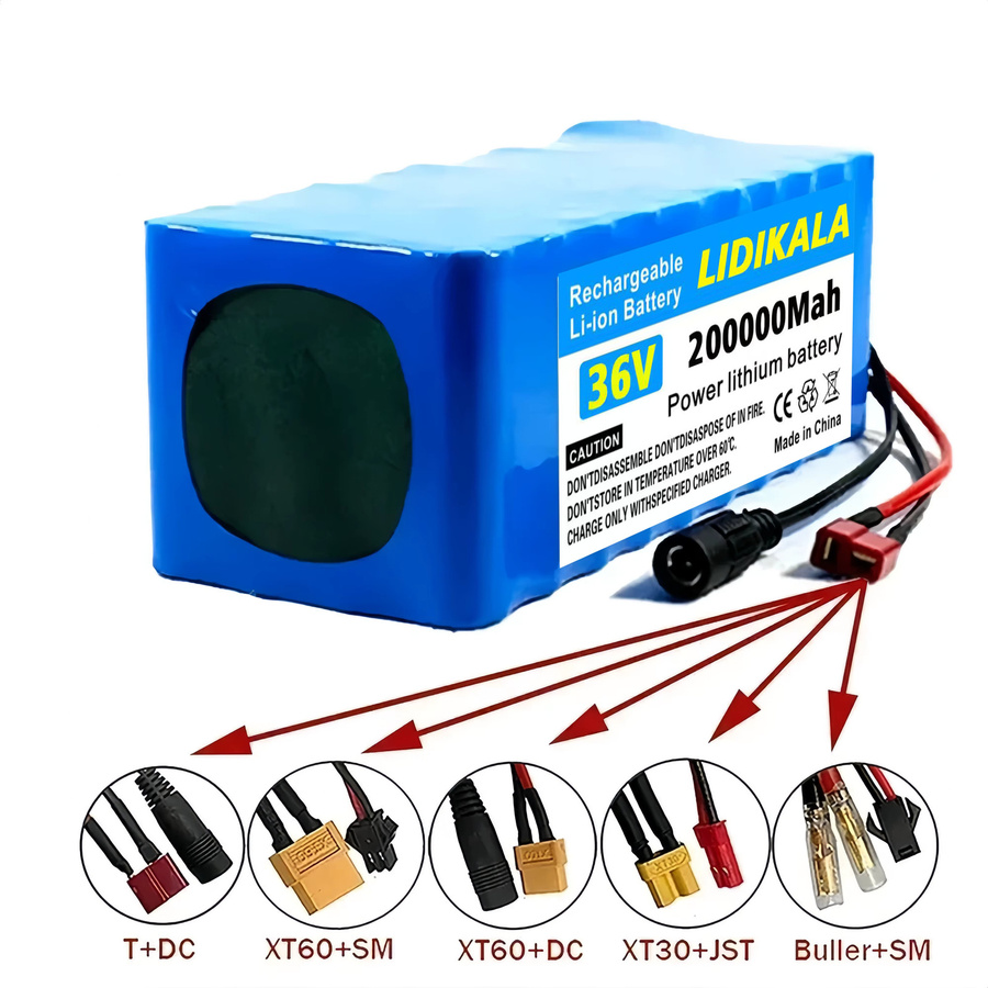 Lithium-Ionen-Akku 36V 200Ah 2000W 10S4P DC/T für E-Bike, Elektrofahrrad und Roller mit BMS in Blau - Bild 4