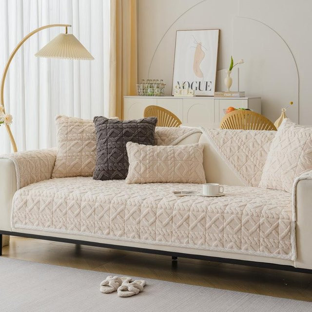 Super Six Sofakissen aus weichem Samt in Grau oder Beige, quadratisch, B/H: 70 x 70 cm - Bild 1