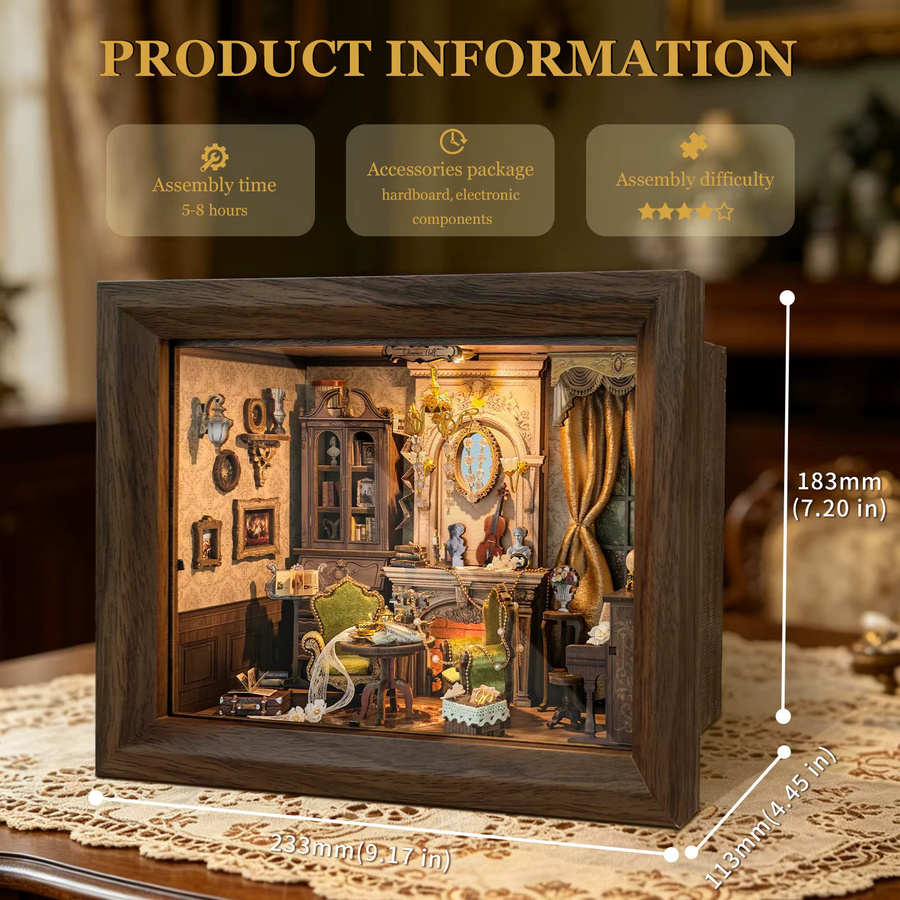 Tinamic Glimmer Hall Fotorahmen Casa, 3D Puzzle Puppenhaus, Holz, Fantasy - Bild 3