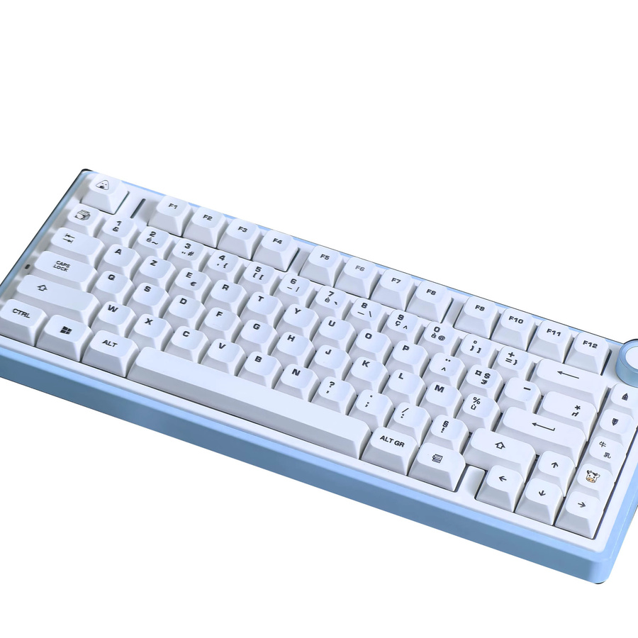 MAIMOOO AZERTY Tastenkappen im Kuhthema, Weiß, XDA PBT Thermosublimation für mechanische Tastaturen mit MX Switches - Bild 7