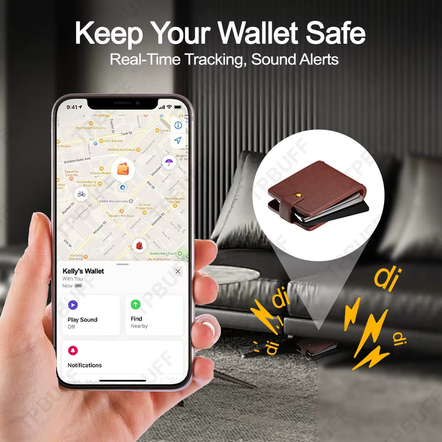 Google GPS Tracker Karte Blau wasserdichter kabelloser Standort-Tracker für iOS und Android mit Find My App Unterstützung - Bild 6